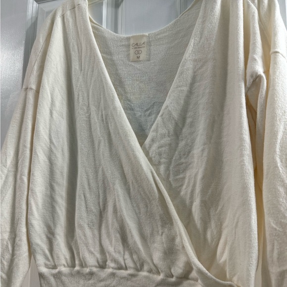 CALIA Carrie Underwood long sleeve drape front sweater top - Picture 3 of 5